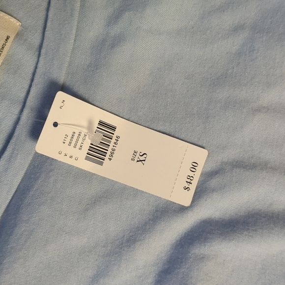 ANTHROPOLOGIE x t.la light blue 3/4 sleeve ruffled top size XS - Picture 4 of 6